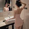 Sexy underwear pure desire secretary exposed chest seduction dress pajamas exciting sexy hip-wrapped see-through skirt