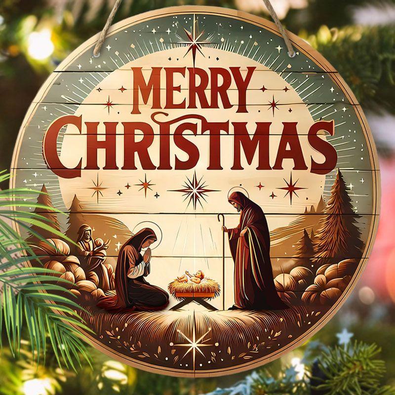 Holy Night Nativity Scene Pendant, Decoration of Home Walls or Doors, 2d Flat Wooden, Christmas Decoration, Gifts for Friends and Family