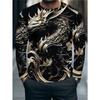 Men's Casual Daily Long-sleeved T-shirt, with Fashionable Printed Design, a Comfortable and Casual Top That Can Be Machine Washed