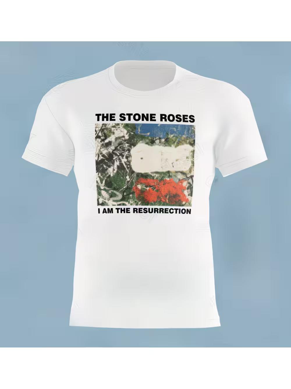 Men S Stone Roses  I Am The Resurrection  Graphic T-Shirt - Bohemian Style Fools Golden Wanna Be Adored Print XXXL