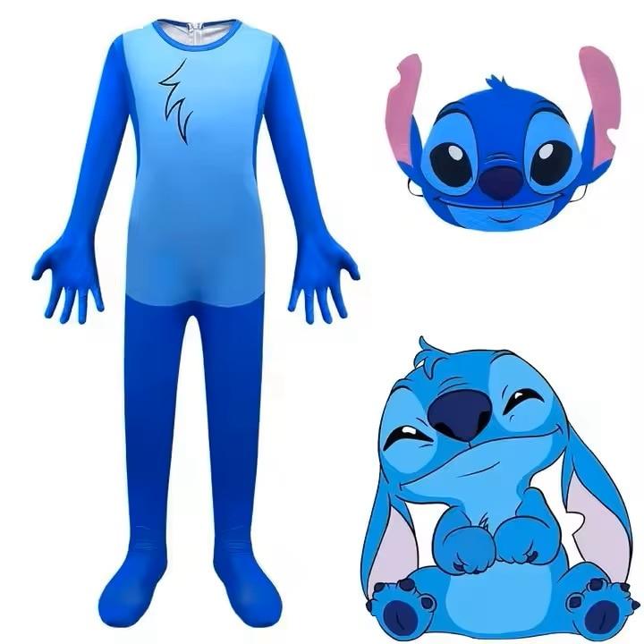 Kids Carnival Costume Lilo and Stitch Blue 5-6 Years Halloween Outfit Party Wear