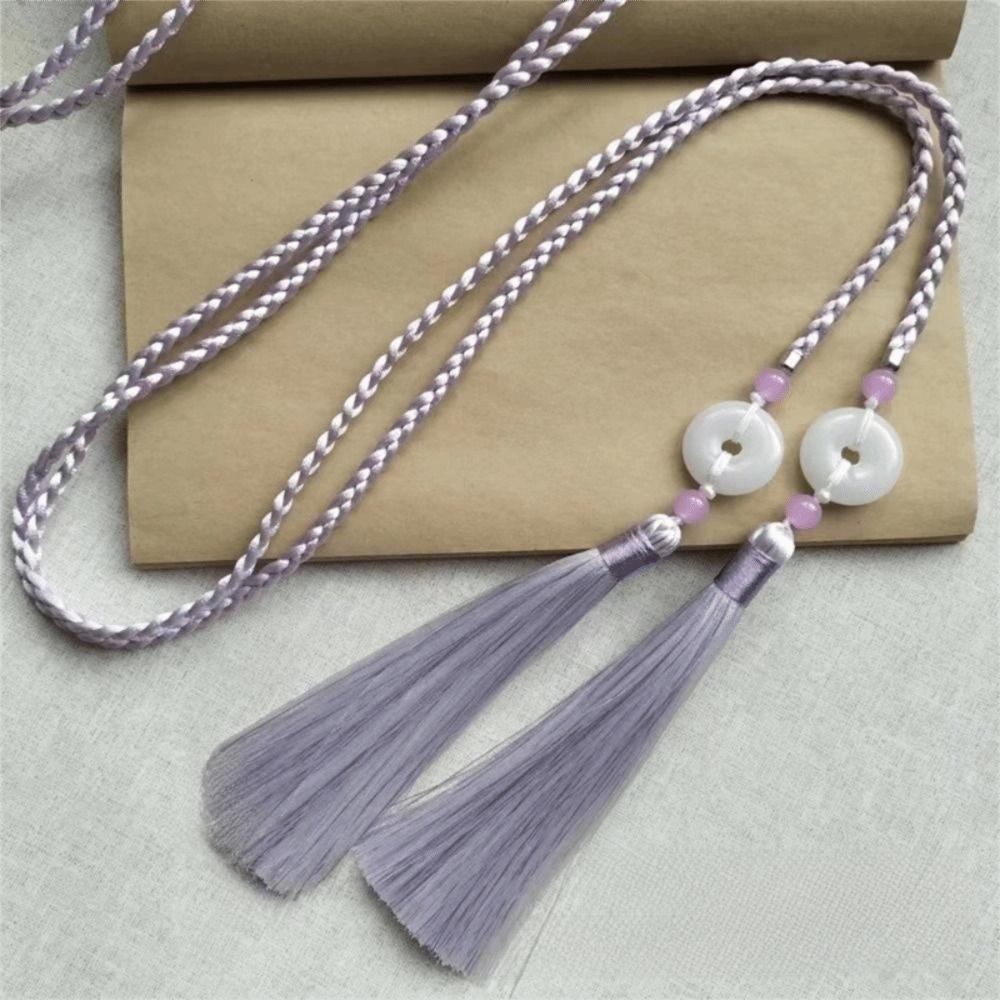

Handwoven Ping An Pendant Waist Rope Traditional Tassel Waist Cord for Men Women світло-фіолетового кольору