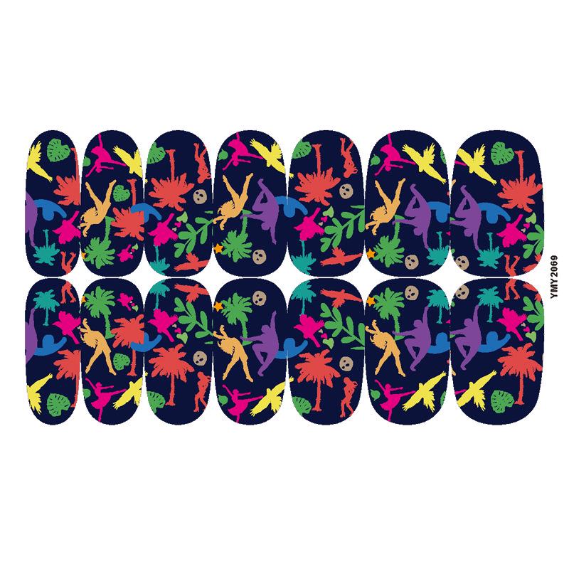 Waterproof Full Cover Party Nail Stickers - Colorful Designs (YMY2057-2072)