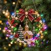 Indoor Christmas Wall Wreath 3D Pearl Hanging Acrylic Faux Art DIY Kit Lighted Beaded Craft