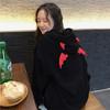2023 Harajuku Style Loose Plus Velvet Hooded Sweater - Dark Series for Women