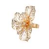 Bohemian Personality Retro Trend Hollow Metal Large Flower Opening Women's Ring Elegant Casual
