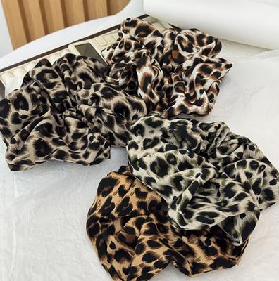 Leopardenmuster Scrunchies Große Größe Haargummi Hohe Elastizität Elastisches Haarband Pferdeschwanzhalter Elegante Damen Haaraccessoires