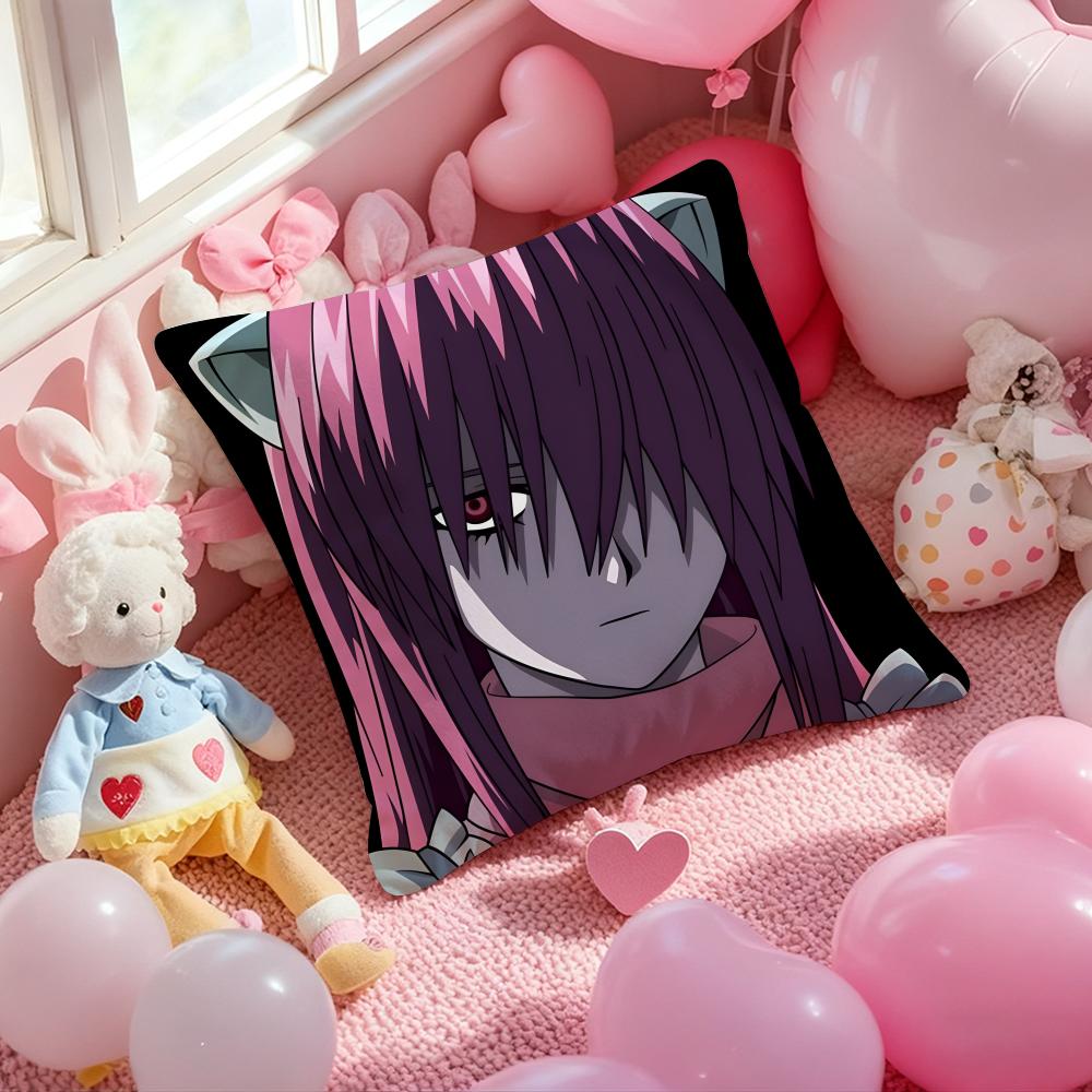 Anime E-Elfen L-Lied Cushion Cover Pattern Printed Pillowcase for Living Room Sofa Cushion Cover & Bedroom Decor