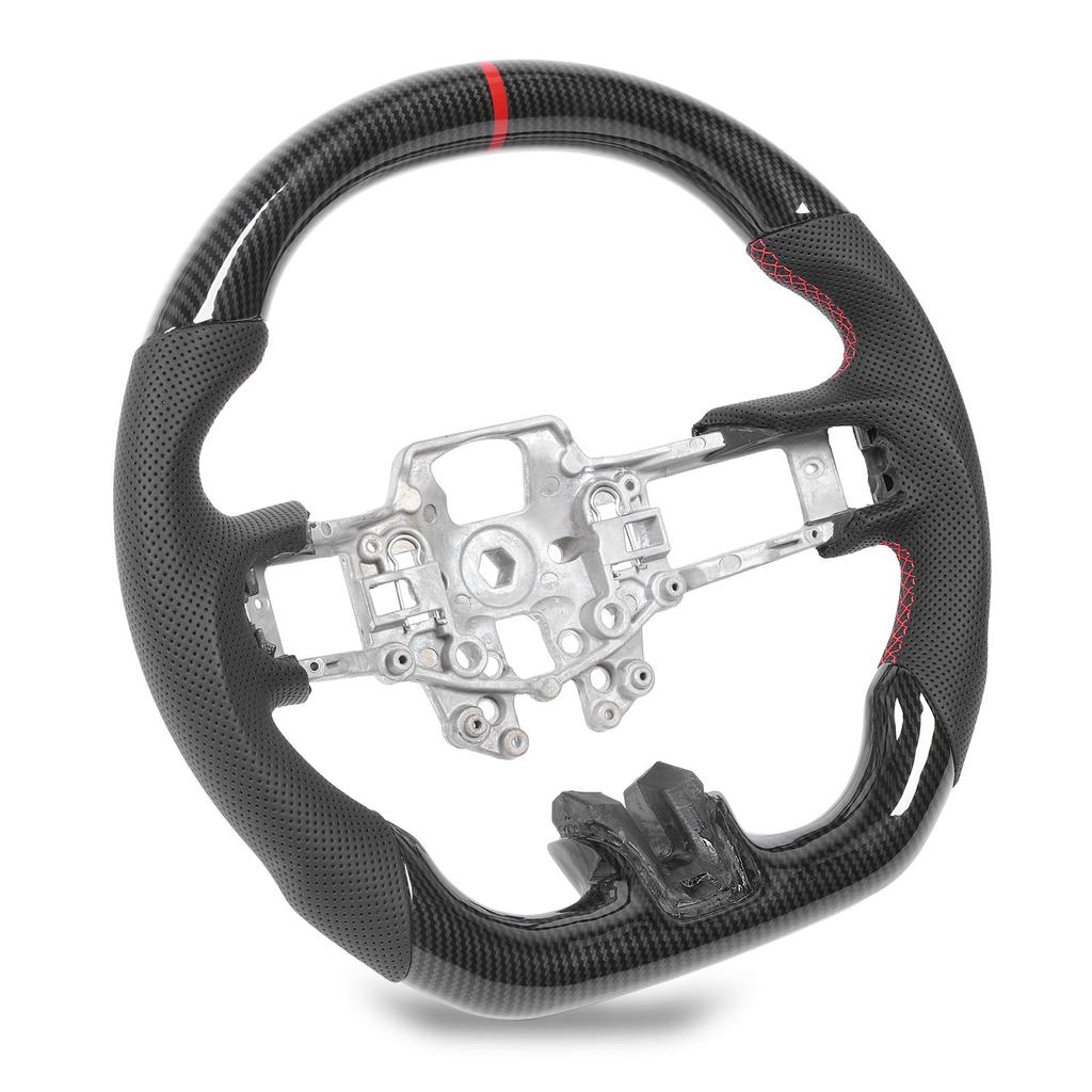 Hydro Dip Carbon Fiber Look Steering Wheel Perforated Leather For Mustang V6 EcoBoost GT Shelby 2015‑2017