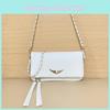 Solid Color Simple Gold Wing Decoration Women Casual Shoulder Bag Tassels With