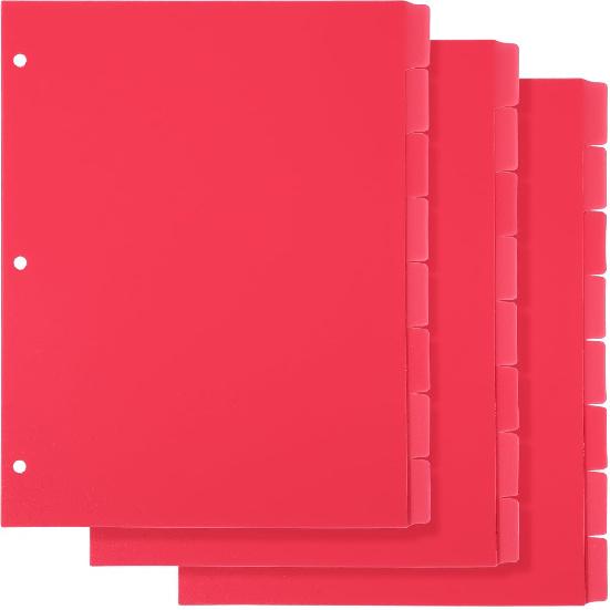 3 Sets 8 Tab Blue Binder Dividers for 3 Ring Binders 8.5 x 11 Inch Binder Dividers with 3 Hole Punched Page Dividers Sturdy Binder Index Dividers for