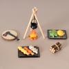 1/12 Miniature Camping Scene Set With Baking Pan For Doll House Outdoor Picnic Scene Accessories And Kids Roleplay Craft