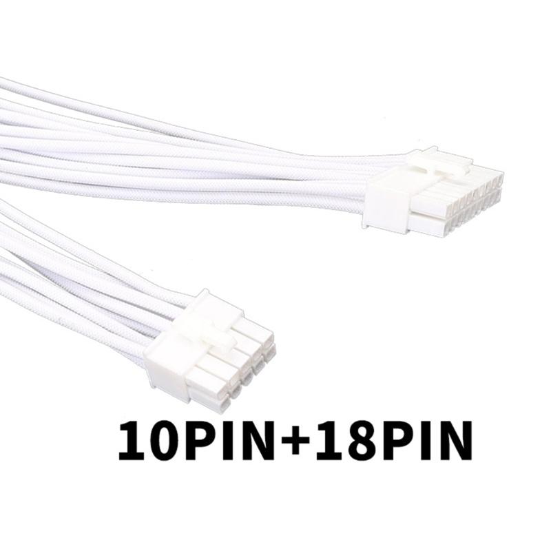 24PIN Modular Power Cable to 10+18PIN Braided White Cable for RM550X RM650X Power Modular Cord