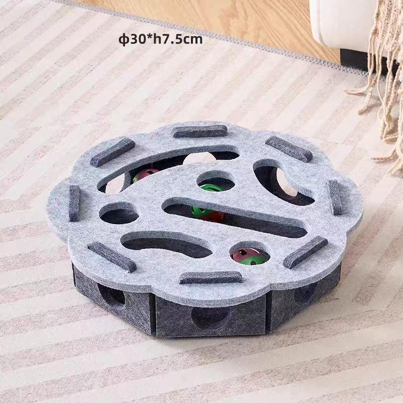 Indoor Cat Puzzle Toy Funny Felt Exercise Box with Ball Sports Entertainment Hunting Pet Maze for Cats