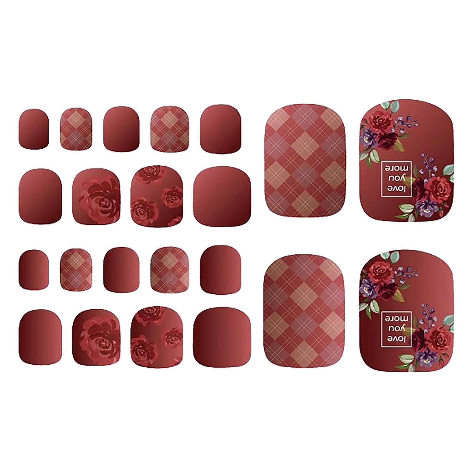 

(ХЙФГ) 22 листа DIY наклейки для упаковки ногтей на ногах, обертывания для ногтей на полный палец, палочка для ногтей разноцветный