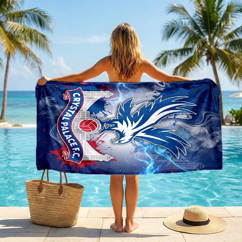 Crystal Palace Football Beach Towel Soft Microfiber Summer Towel Quick Dry Absorbent Towel for Beach Swimming Pool Travel