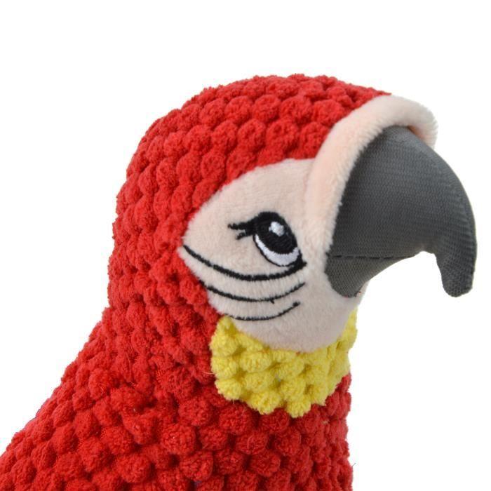 Jouet Peluche - Mateo - Perroquet - 12 X 33 Cm - Sonore - Favorise L'hygiène Bucco-dentaire