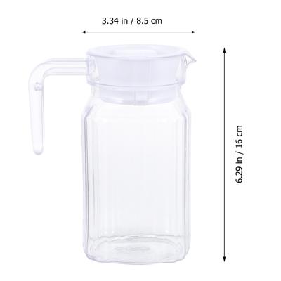 1Pcs Heat Resistant Anti Explosion Cold Water Kettle Transparent Plastic Water Pitcher with Wide Mouth Handle Lid for Parties