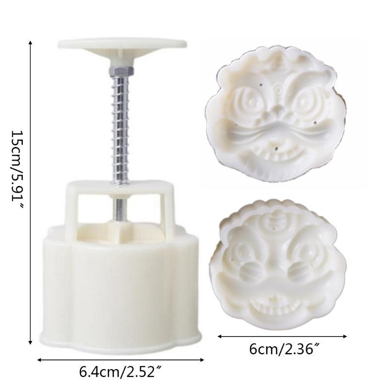 Plastic Mooncake Mold 75g Lion Stamps Biscuit Cookie Cutter Mould DIY Fondant