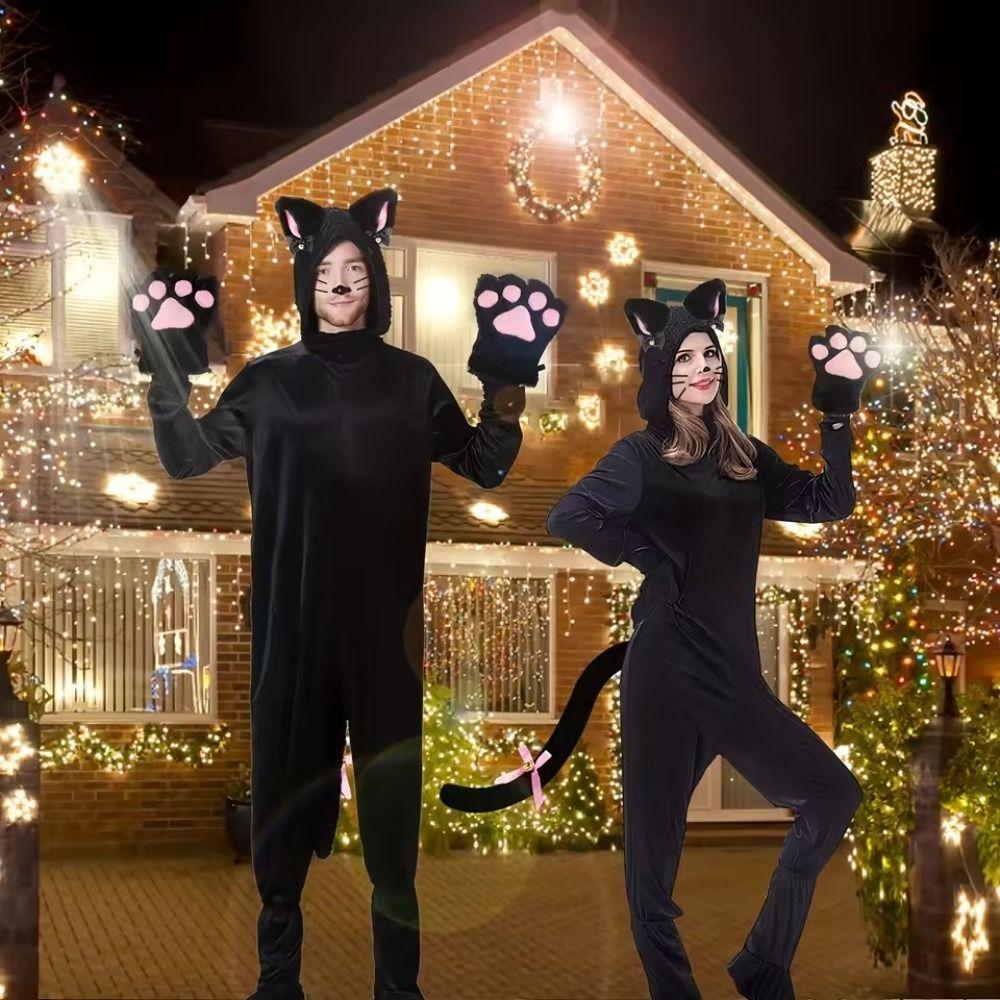 Bow Cat Ears Headband Set Lolita Halloween Dress Up Cute Cosplay Headwear  Student