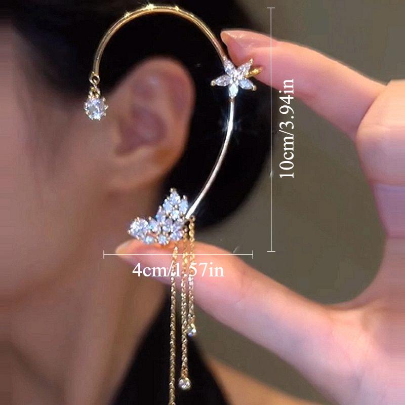 Butterfly Ear Hanging Clip-On Earrings, Adorable And Stylish, Perfect for Everyday Use