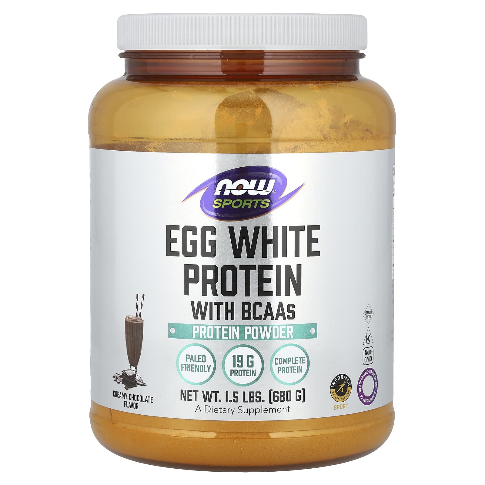 

NOW Foods, Sports, Egg White Protein, Creamy Chocolate, 1.5 lbs (680 g)