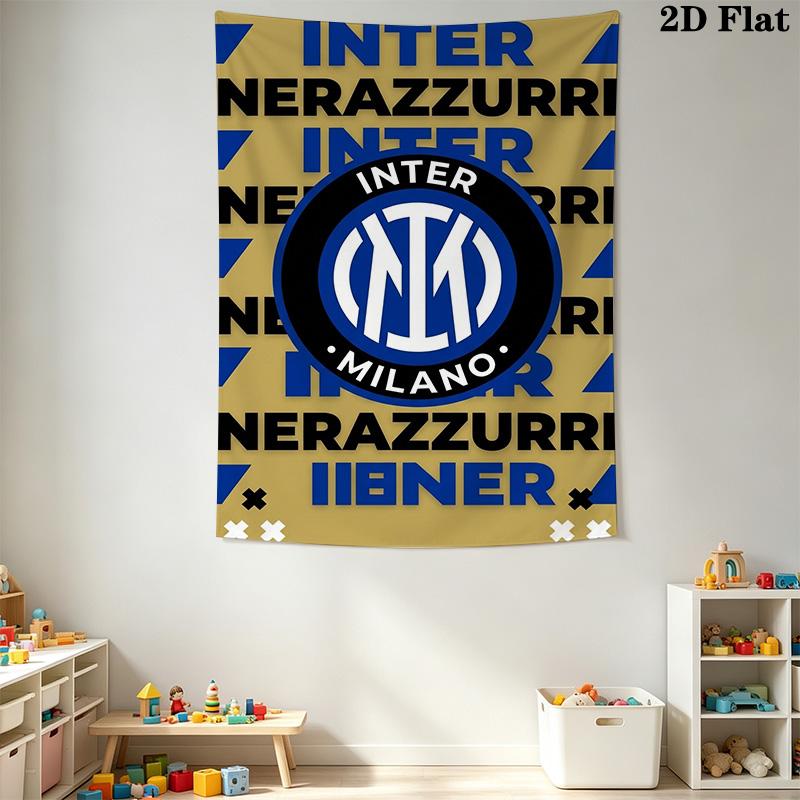 Inter Milan Logo Wallpaper Bedding 1 Duvet Cover 2 Pillowcase Without Core Christmas Birthday Gift Soft And Comfortable