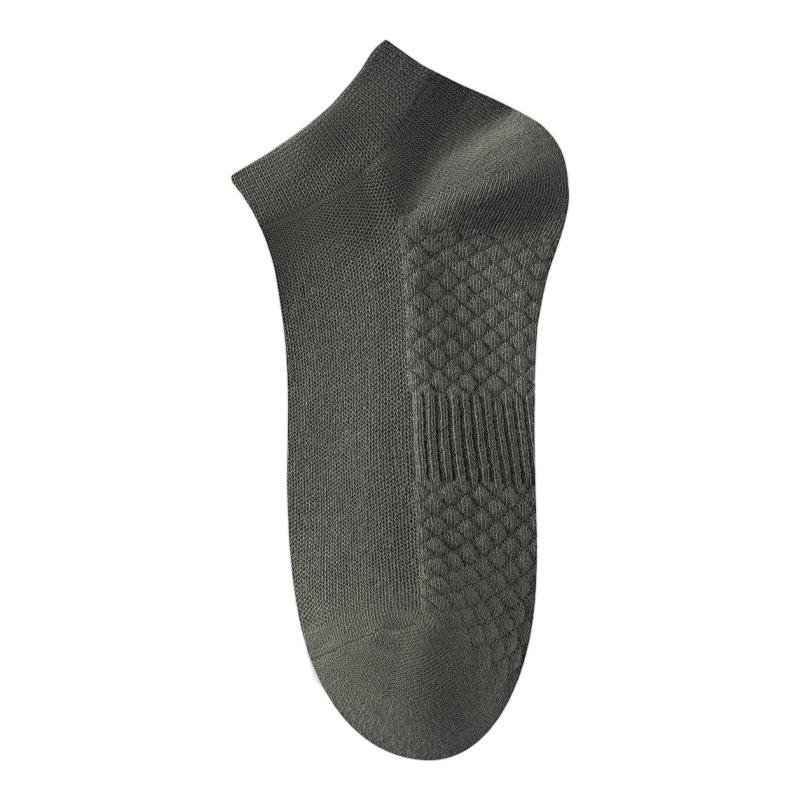 Men's Summer Solid-color Cotton Socks, Thin Boat Socks, Sports Short Socks, Antibacterial and Deodorizing Mesh Boat Socks, Breathable Socks