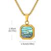 Vnox Stainless Steel Square Pendant Necklace for Men Women, Tiger Eye Turquoise Natural Stone Pendant Box Chain Jewelry Gifts
