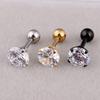 3Pcs/Set 3/4/6mm Simple Crystal Stainless Steel Stud Earrings for Women Men Vintage Geometric Piercing Earrings Y2K Jewelry Gift