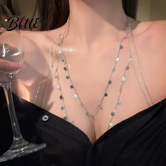 Gioielli Trendy per il Seno Catena Petto Sequin Scintillante Sexy Reggiseno da Donna