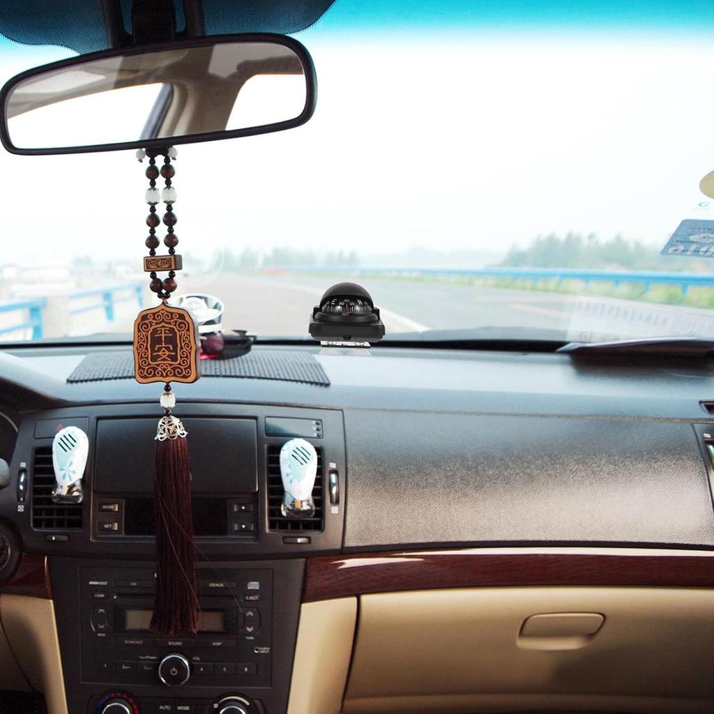 Car Compass Ball Dash Mount Magnetic Automotive Dashboard Compass with Adjustable Declination for Vehicle and Boat Navigation