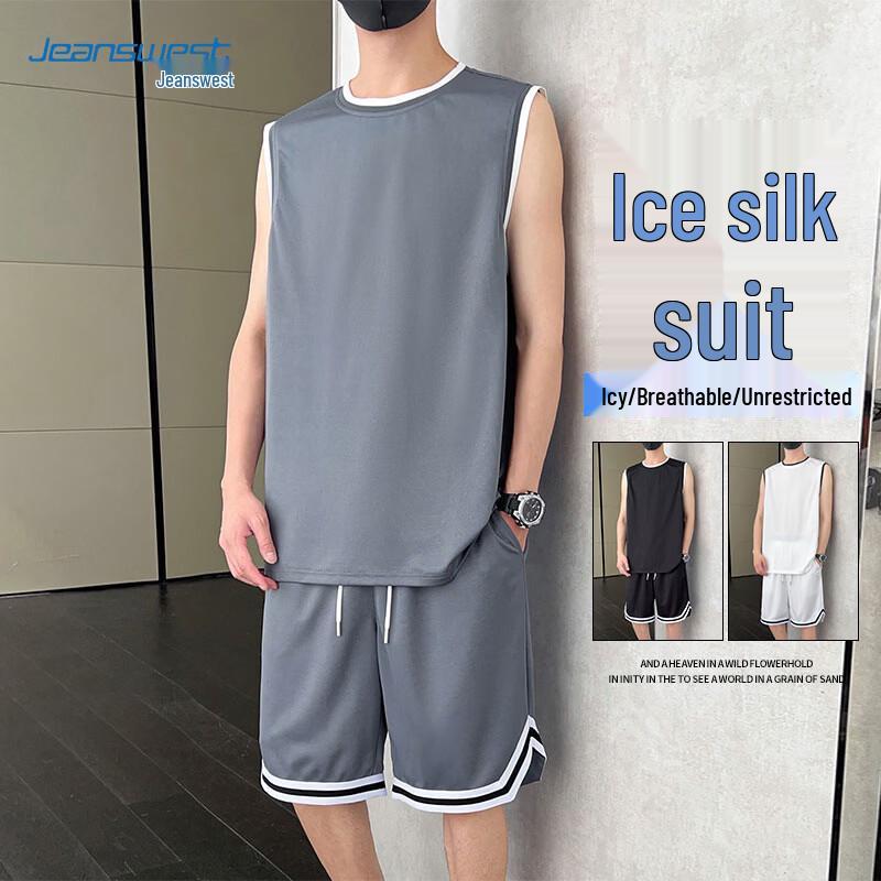 Jeanswest Men s Summer Sleeveless T-shirt & Shorts Sport Set M