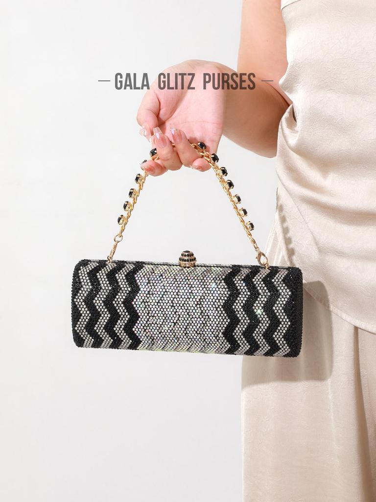 Elegant Evening Rhinestone Clutch: Crystal Diamond Party and Wedding Bag for Ladies - European and American Style