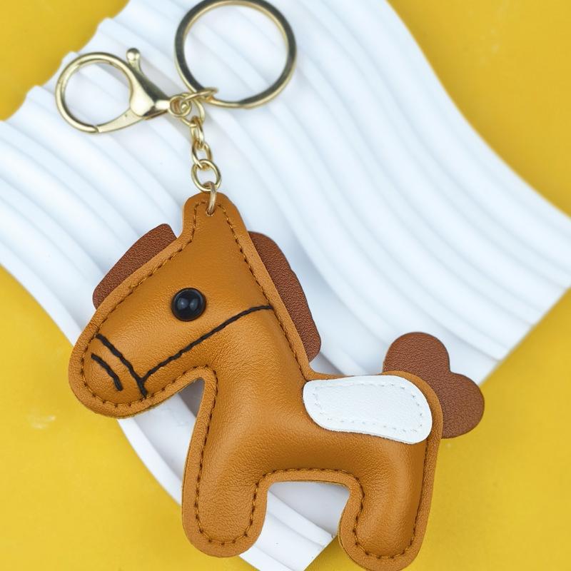 Year of the Horse, leather pony keychain pendant, simulated leather pony pendant, there will be money soon, trendy bag pendant.
