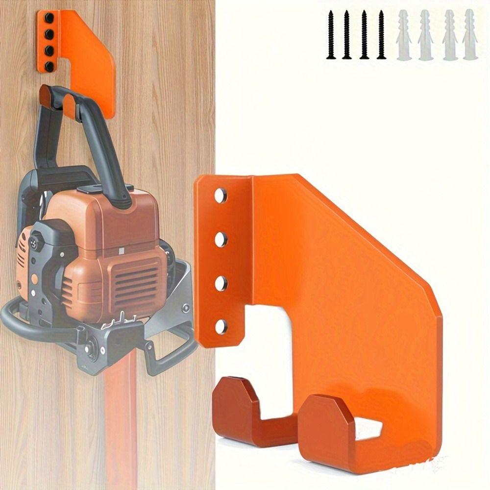 Durable Iron Wall Mount Chainsaw Holder Heavy-Duty Space Saving Chainsaw Stand Garden Storage Shovel Hanger Workshop