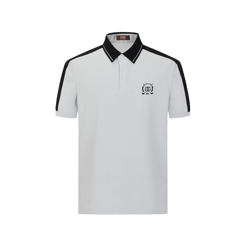 Men's Letter Logo Trendy Contrasting Color Short-Sleeved Polo Shirt