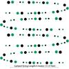 Black Green Party Decorations Polka Dots Garlands Hanging Paper Circle Streamer for Graduation Soccer Video Game Party Supplies