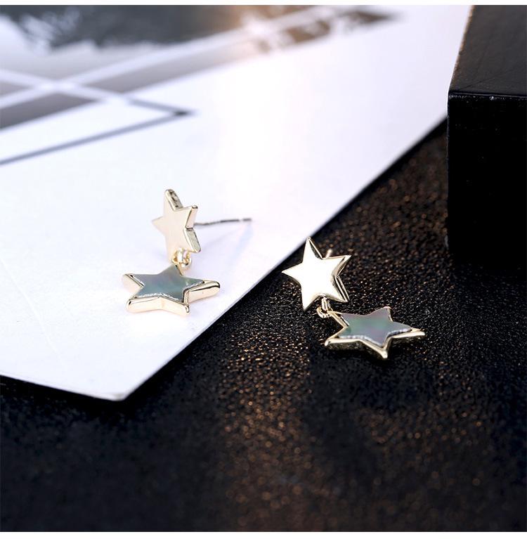 Elegant Retro Five-Point Star Earrings for Women - Korean Style Fashionable Jewelry