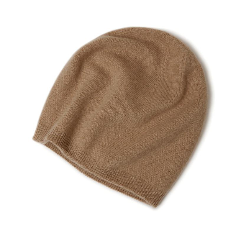 Women's 100% Pure Cashmere Double-Layered Knitted Hat - Autumn/Winter Style