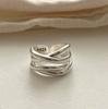 Bagues en Argent 925 pour Femmes Couple Minimaliste Fait Main Simple Anneau Ouvert Large Prévenir l'Allergie Bijoux Fête Cadeau de Mariage