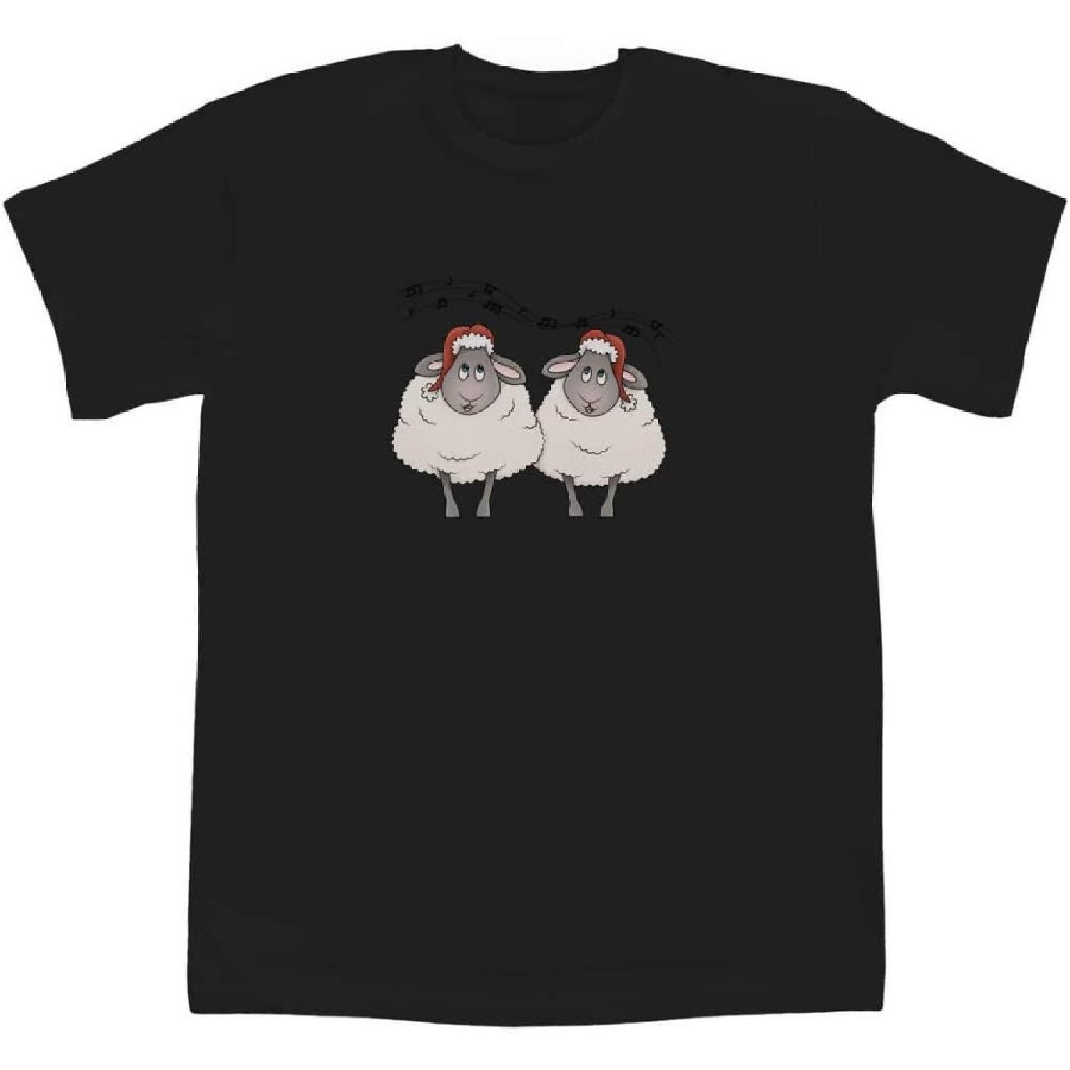 Azeeda 14-15 Years  Christmas Carol Sheep  Children s_Kid s T-Shirt (Black) (TS00245010) S