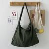 Casual Canvas Shoulder Bag Solid Color Adjustable Strap Shopping Bag Large Capacity Crossbody Bag Travel