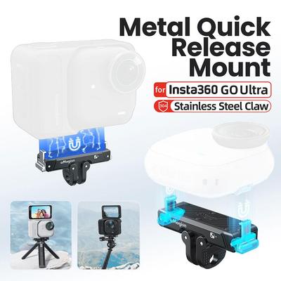 Metal Quick-Release Bracket For Insta360 GO Ultra Expansion Magnetic Adapter Mount Base For Insta360 GO Ultra Camera Accessories
