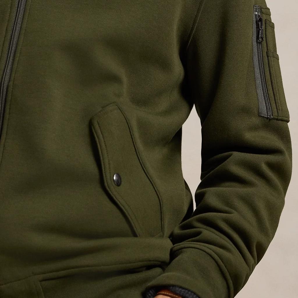 Polo Ralph Lauren Solid Color Cotton Polyester Blend Knitted Baseball Collar Long Sleeve Ribbed Cuff Hem Full Zip Pilot Jacket MNPOKNI16823683-300