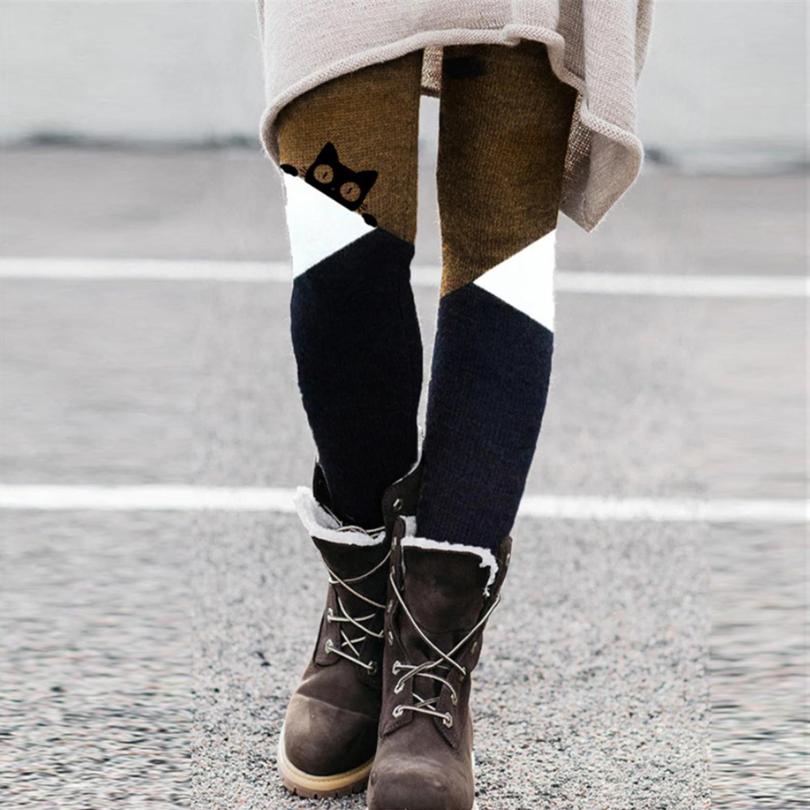 Women Fashion 2022  Christmas  Snowmen  Print Casual Pants XL чёрный