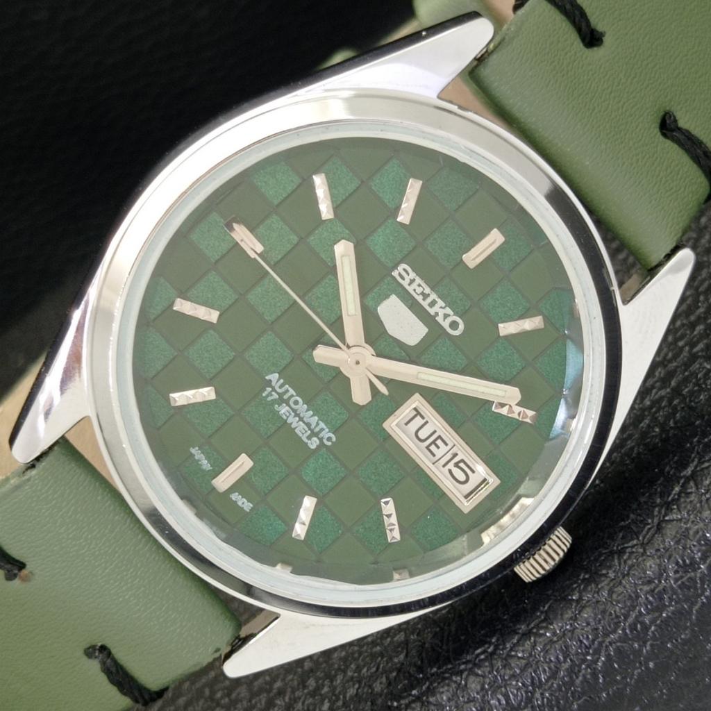 

SEIKO 5 AUTOMATIC 6309A REFURBISHED JAPAN MENS GREEN COLOR DIAL WATCH a440326-4 Sk-a440326