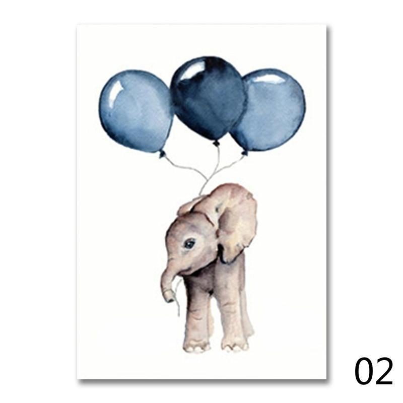 Wall Art Animal Zebra Elephant Giraffe Bubbles Canvas Painting Posters Prints Nordic Nursery Wall Picture Kids Room Decor