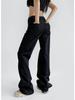 American Low-Waist Straight-Leg Loose Denim Distressed Wide-Leg Floor-Length Pants 2025 Summer Collection