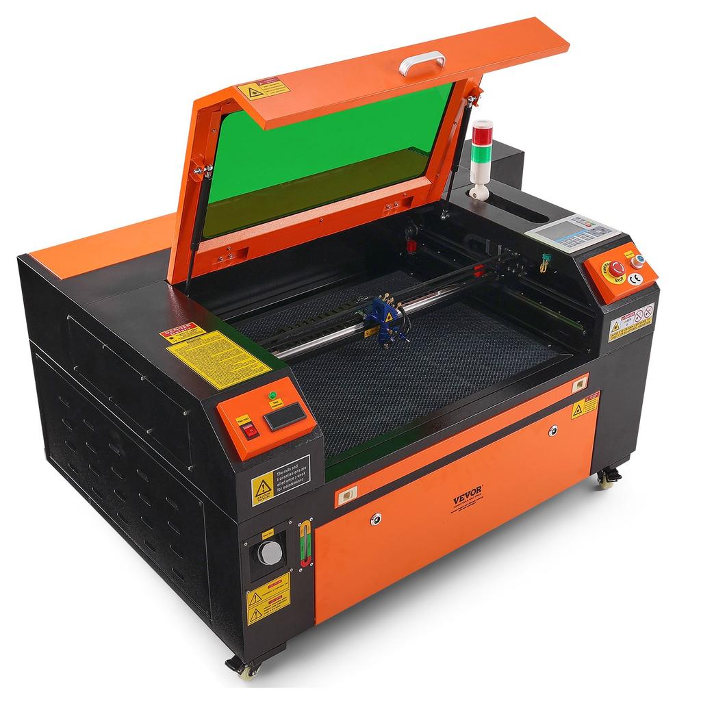 VEVOR 80W CO2 Laser Engraver, 51 x 71 cm(20 x 28 in), 500 mm/s(19.7 IPS) Laser Cutter Machine with 2-Way Pass Air Assist, Compatible with LightBurn